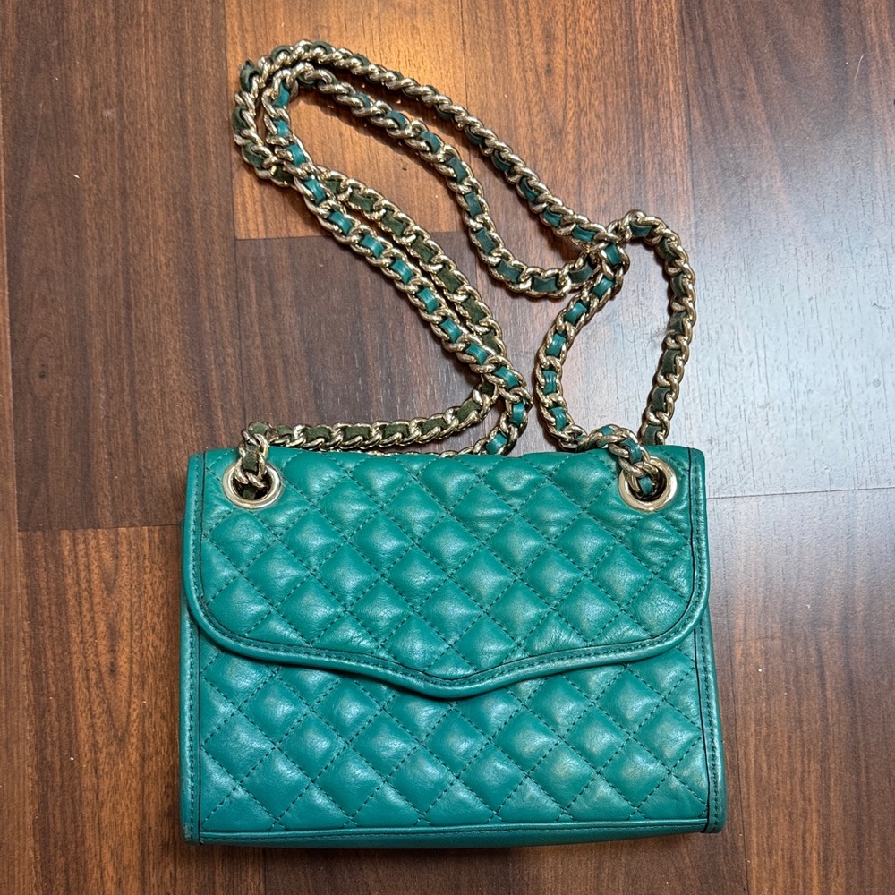 Rebecca Minkoff Quilted Teal Chain Strap Bag